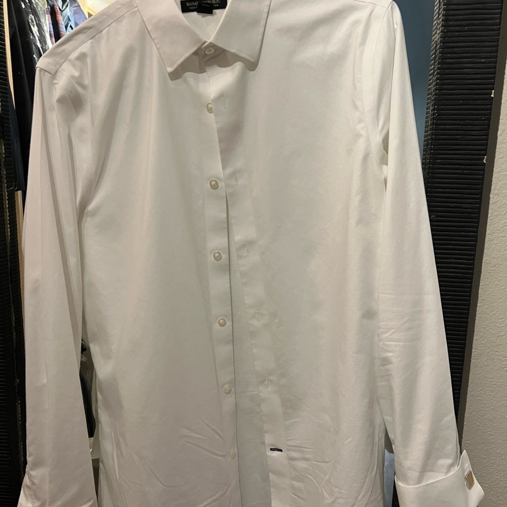 BANANA REPUBLIC FRENCH CUFF STANDARD FIT DRESS SHIRT SIZE S